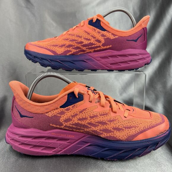 Hoka Speedgoat 5 Trail Running Shoes Women’s 9 B Fuchsia Pink Camellia Orange - Picture 11 of 17